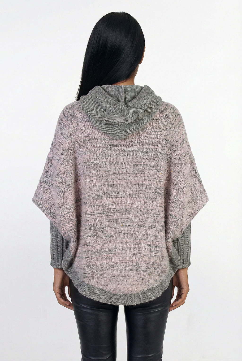 Poncho de tricô feminino mesclado 60003