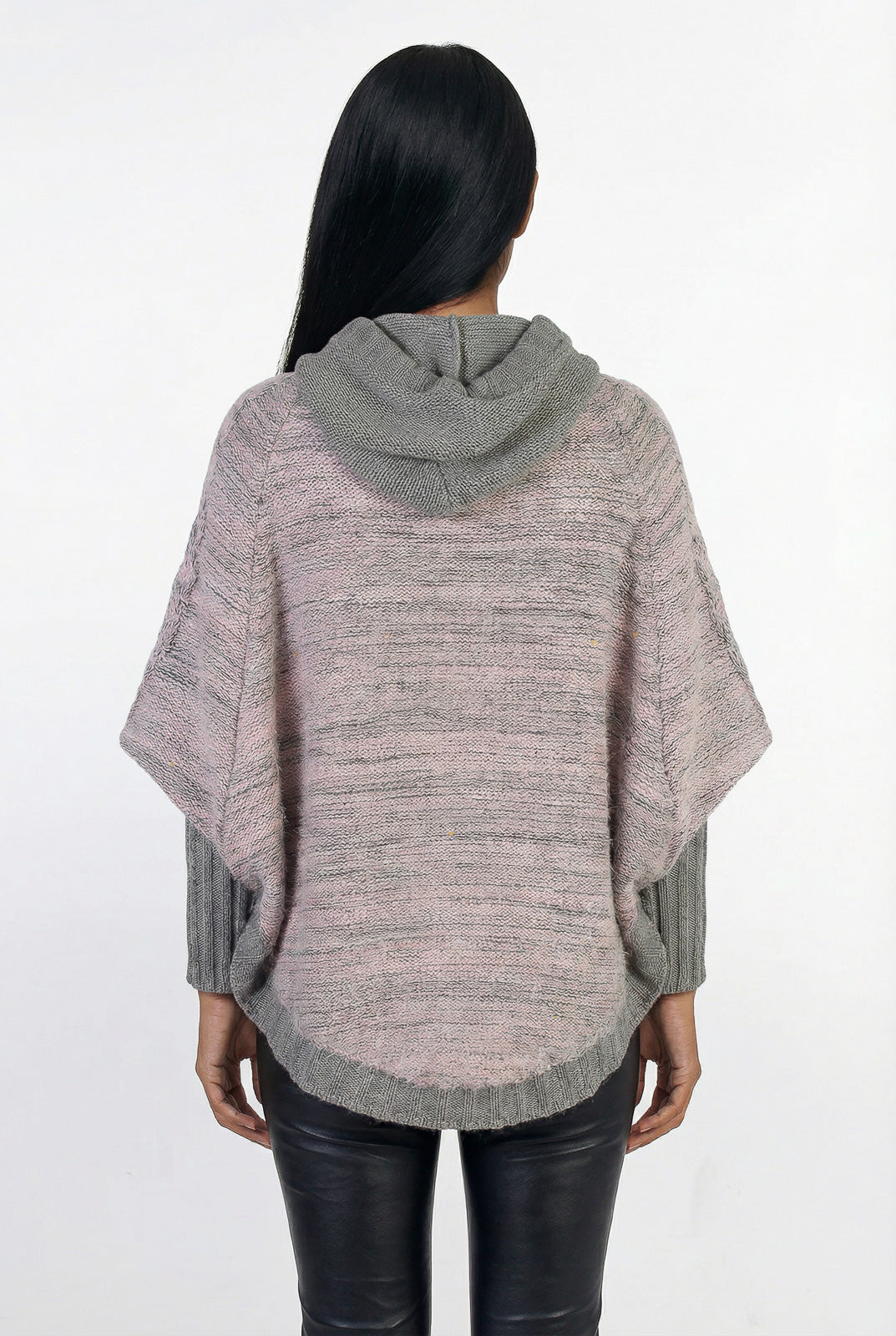 Poncho de tricô feminino mesclado 60003