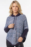 Poncho de tricô feminino mesclado 60003