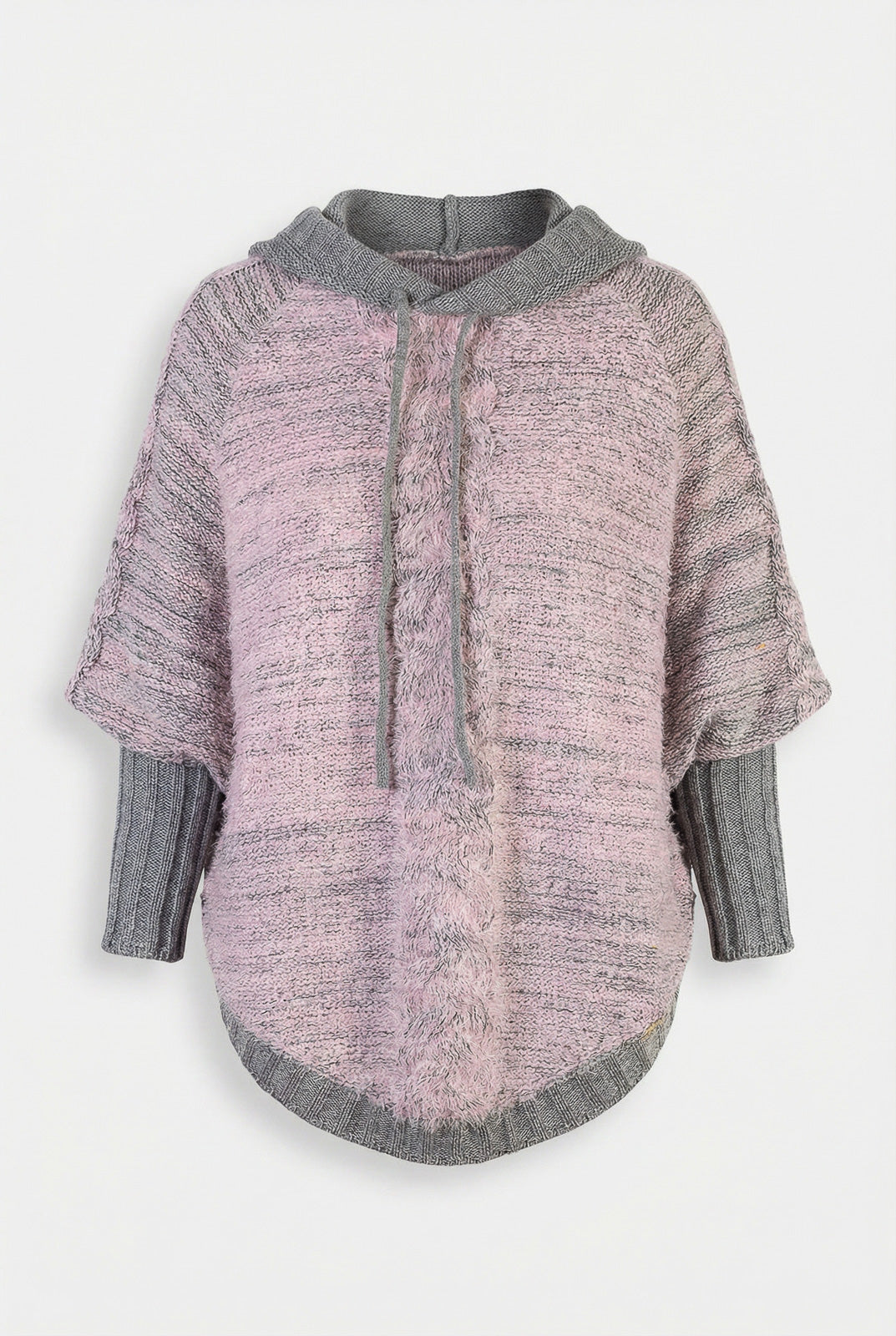 Poncho de tricô feminino mesclado 60003