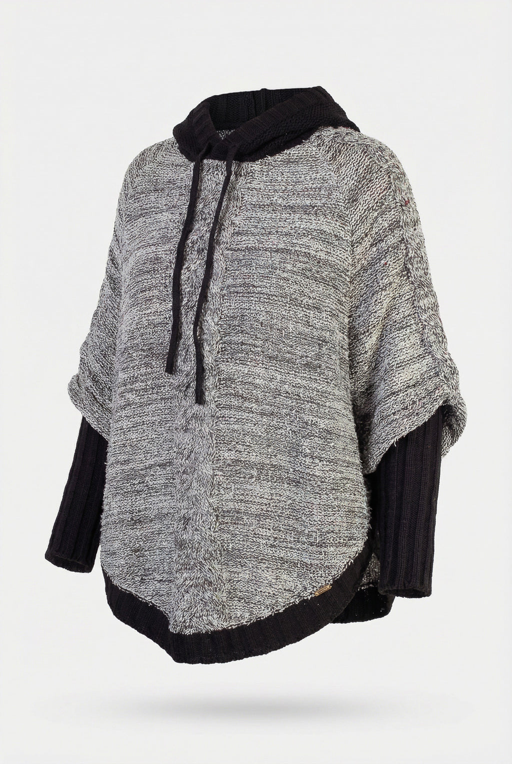 Poncho de tricô feminino mesclado 60003