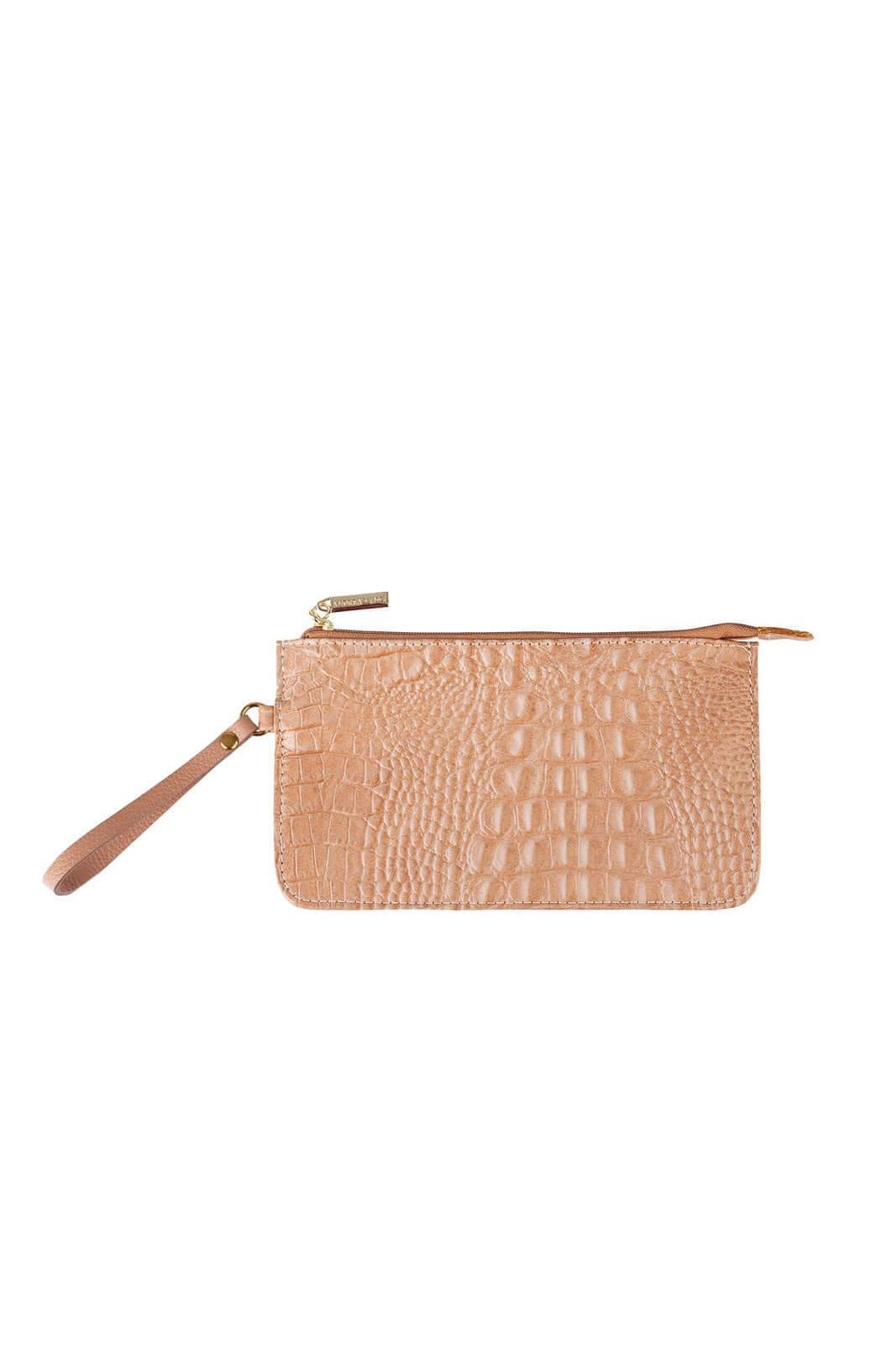 Necessaire de couro com alça Nitty 11,5x20,5cm - Enluaze