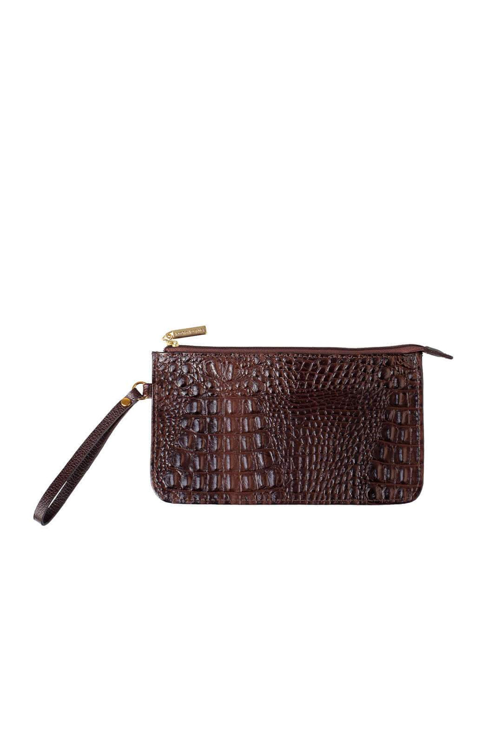 Necessaire de couro com alça Nitty 11,5x20,5cm - Enluaze