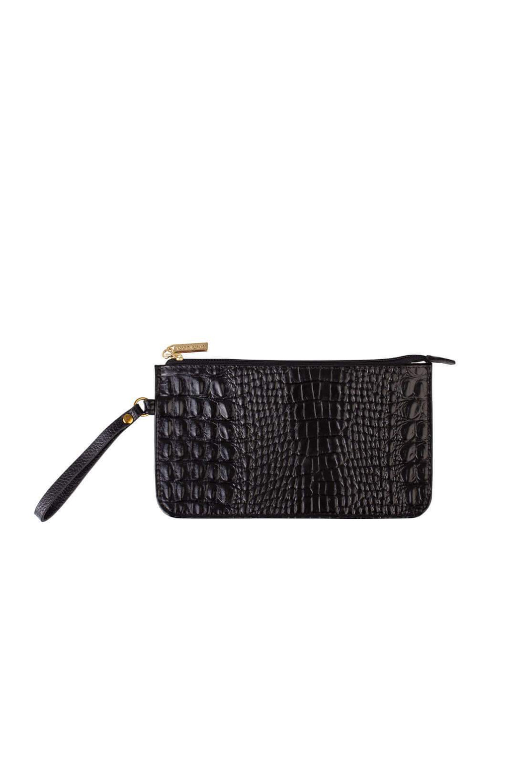 Necessaire de couro com alça Nitty 11,5x20,5cm - Enluaze