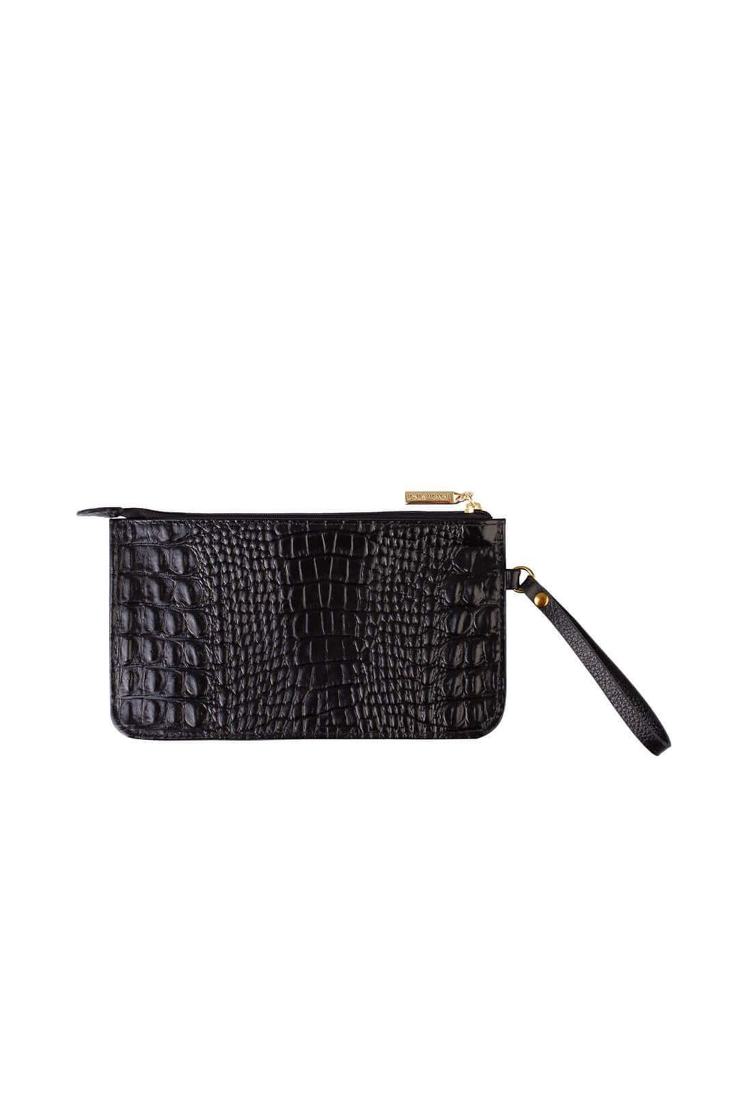 Necessaire de couro com alça Nitty 11,5x20,5cm - Enluaze