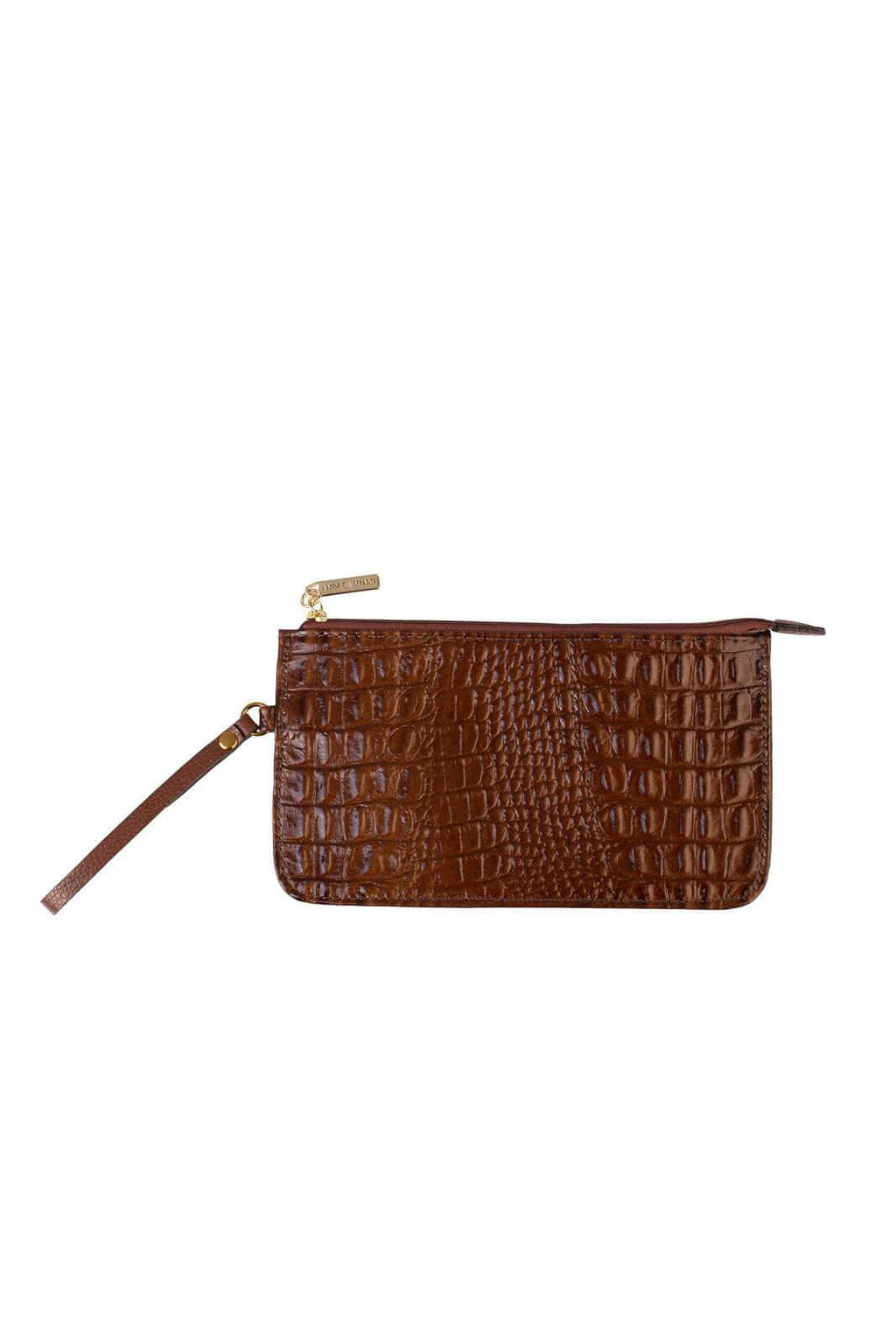 Necessaire de couro com alça Nitty 11,5x20,5cm - Enluaze
