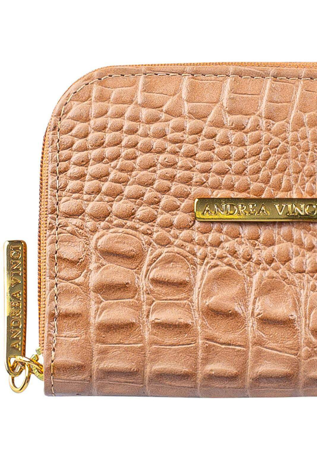 Carteira feminina de couro croco Kiara 10x13,5cm - Enluaze