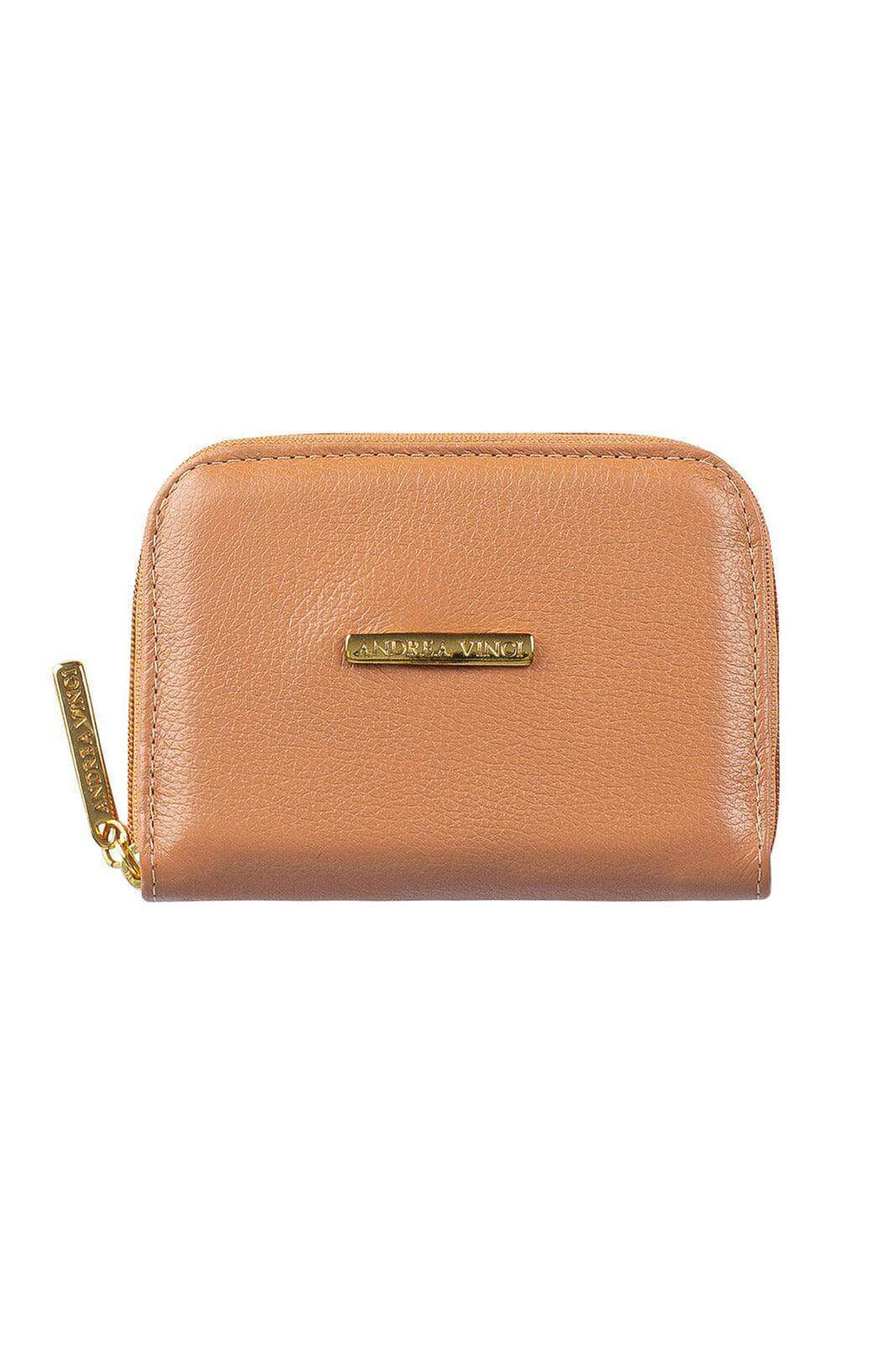 Carteira feminina de couro liso Kiara 10x13,5cm - Enluaze