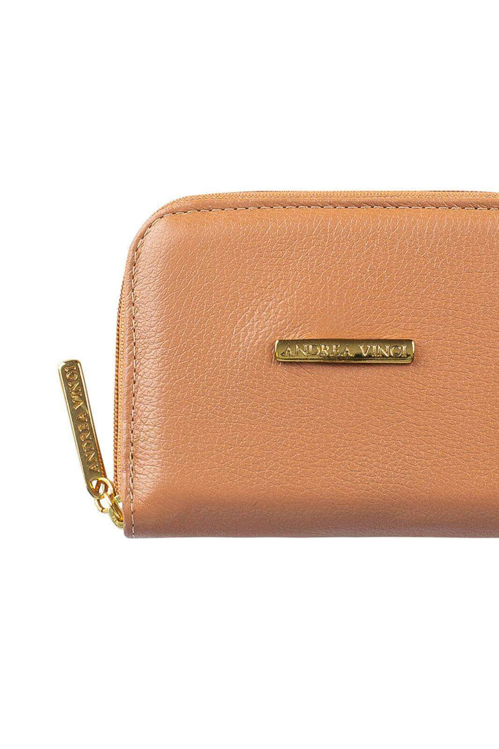 Carteira feminina de couro liso Kiara 10x13,5cm - Enluaze