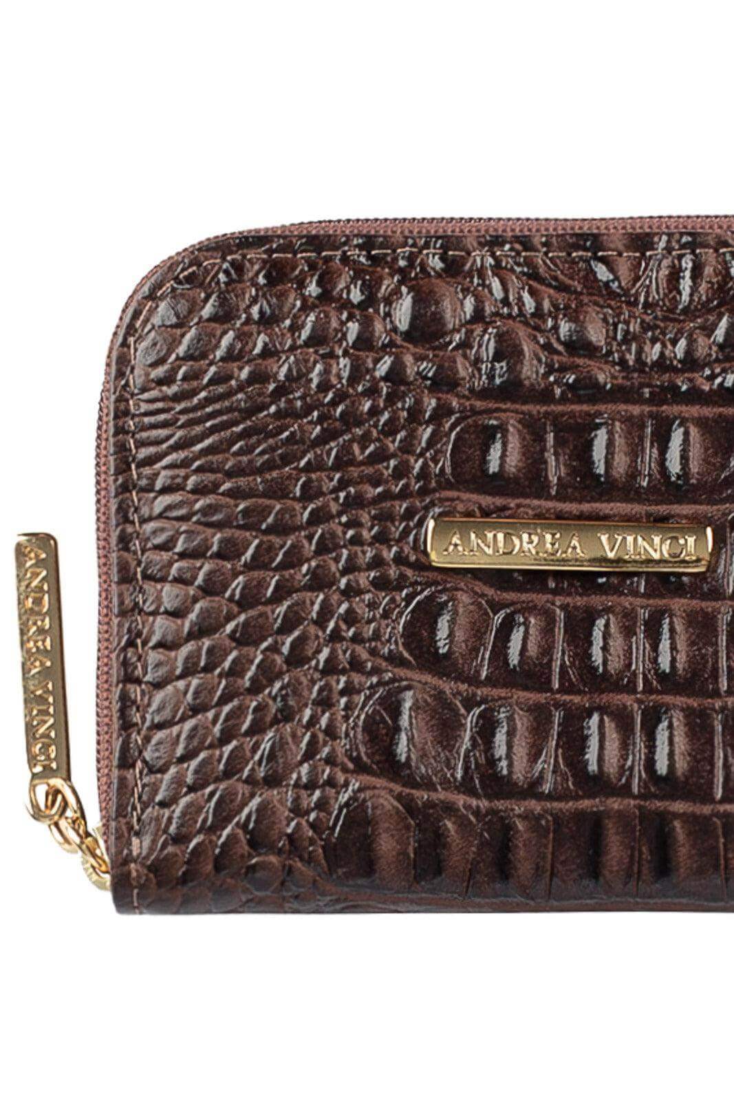 Carteira feminina de couro croco Kiara 10x13,5cm - Enluaze