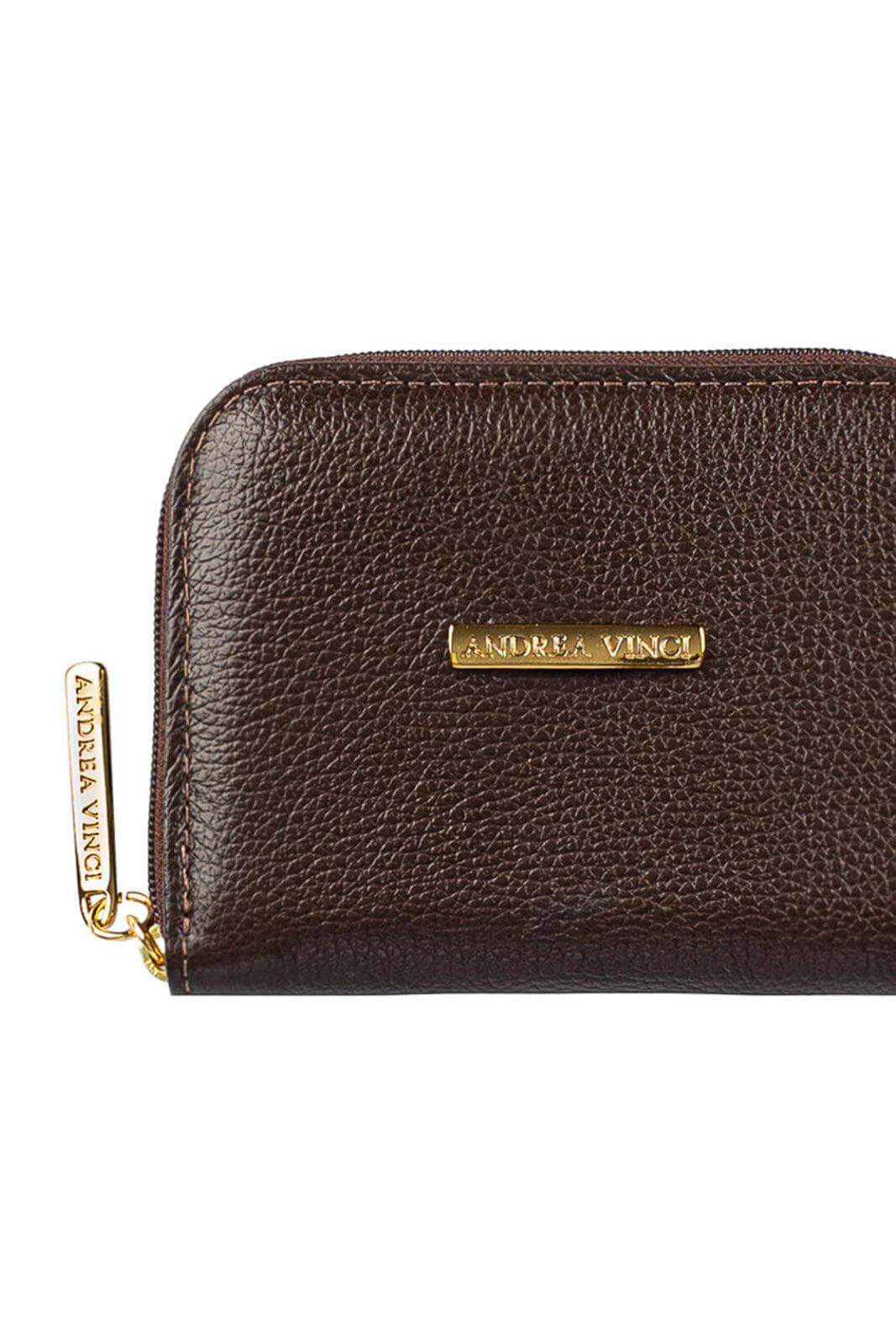 Carteira feminina de couro liso Kiara 10x13,5cm - Enluaze