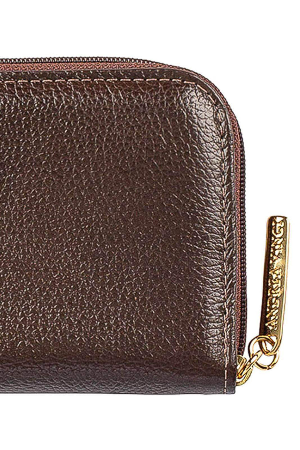 Carteira feminina de couro liso Kiara 10x13,5cm - Enluaze