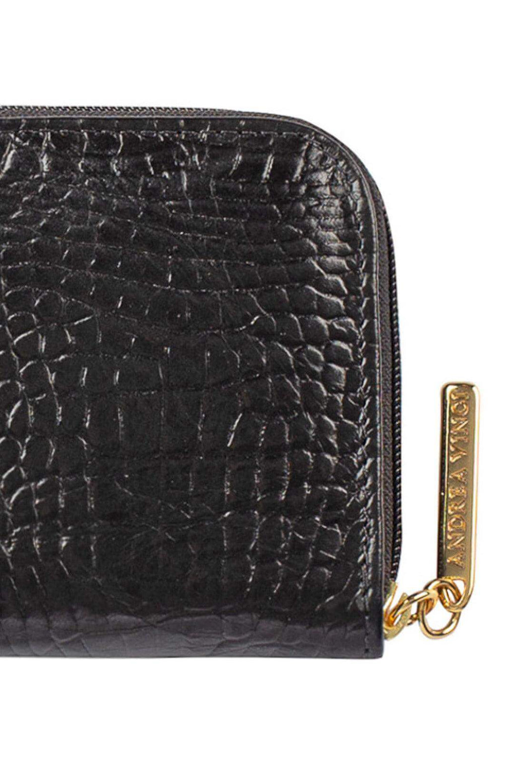 Carteira feminina de couro croco Kiara 10x13,5cm - Enluaze