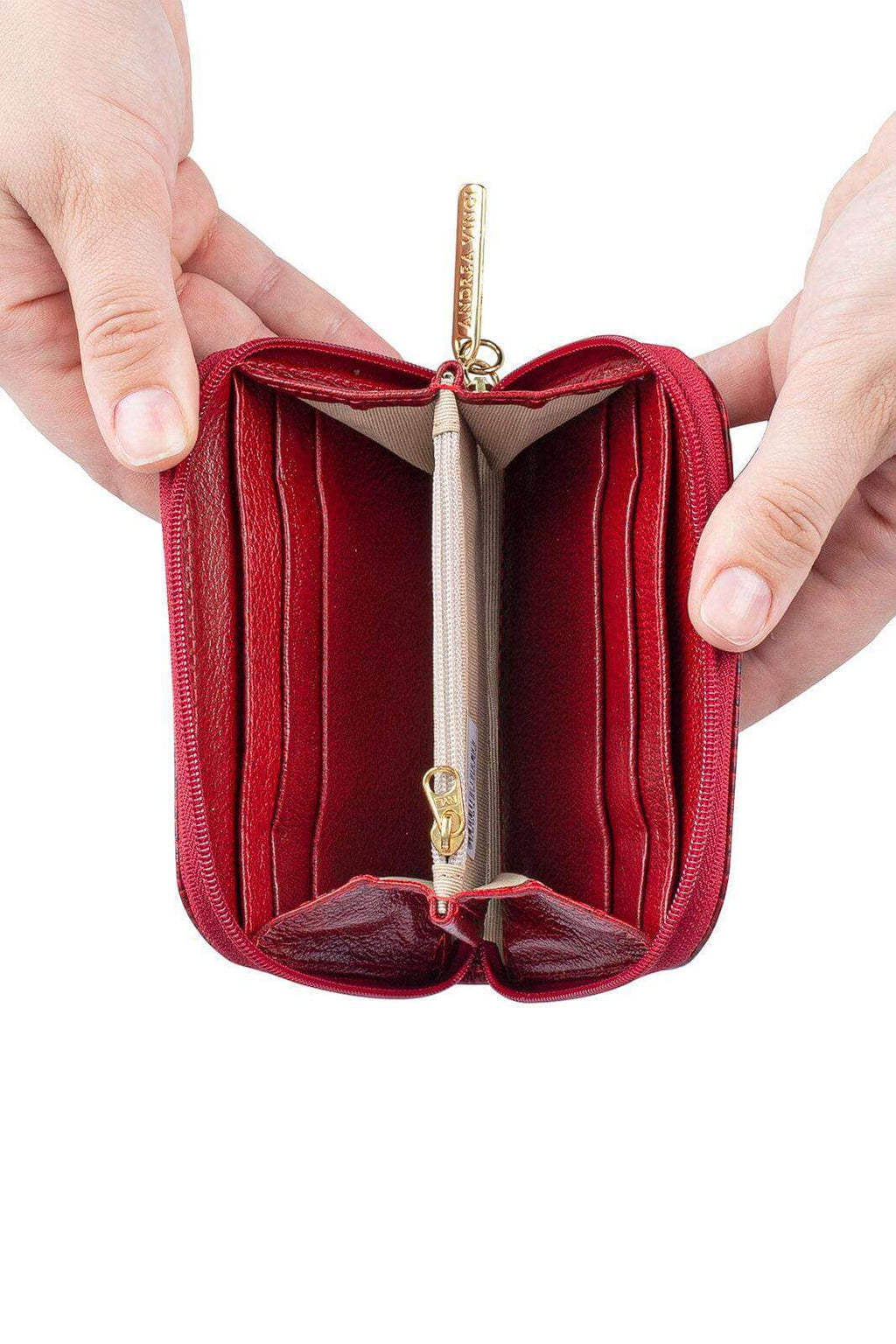 Carteira feminina de couro croco Kiara 10x13,5cm - Enluaze