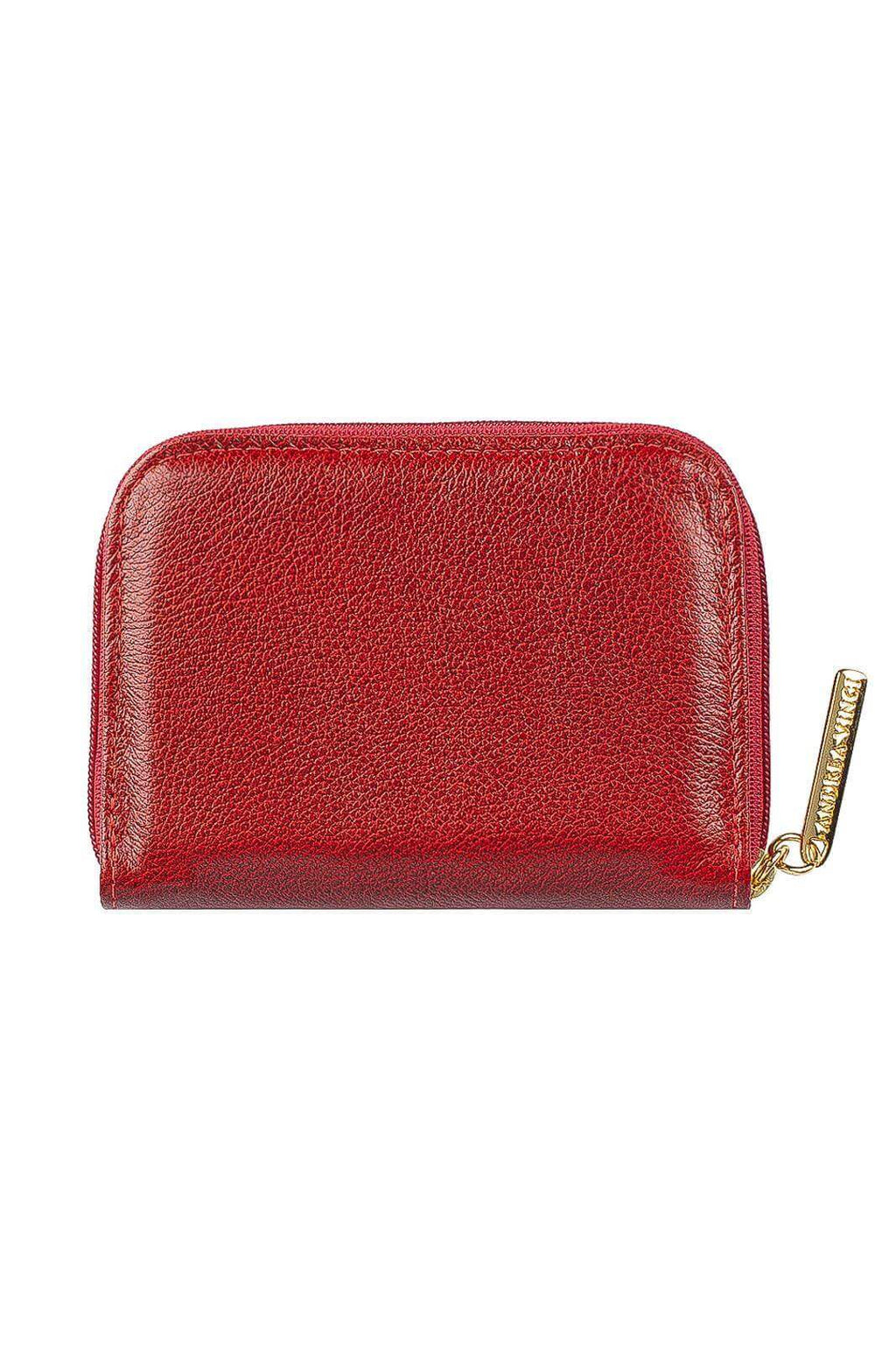 Carteira feminina de couro liso Kiara 10x13,5cm - Enluaze