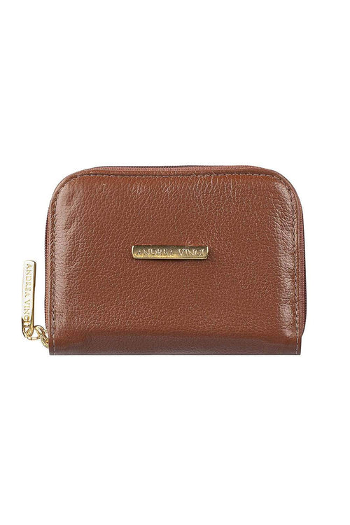 Carteira feminina de couro liso Kiara 10x13,5cm — Enluaze