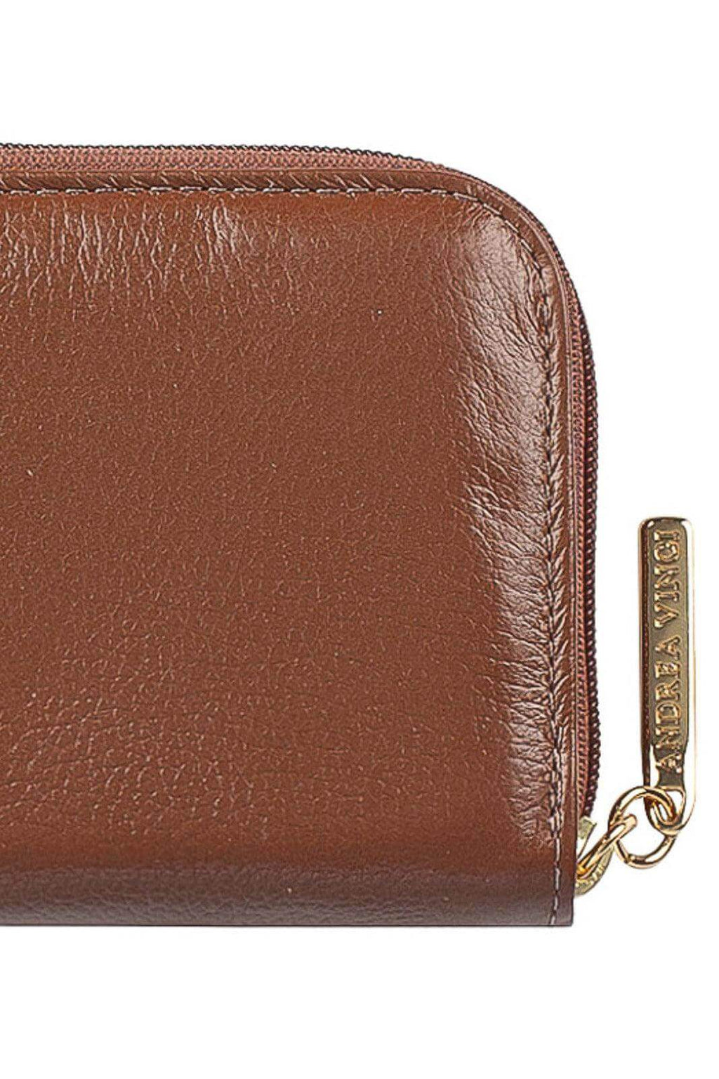 Carteira feminina de couro liso Kiara 10x13,5cm - Enluaze