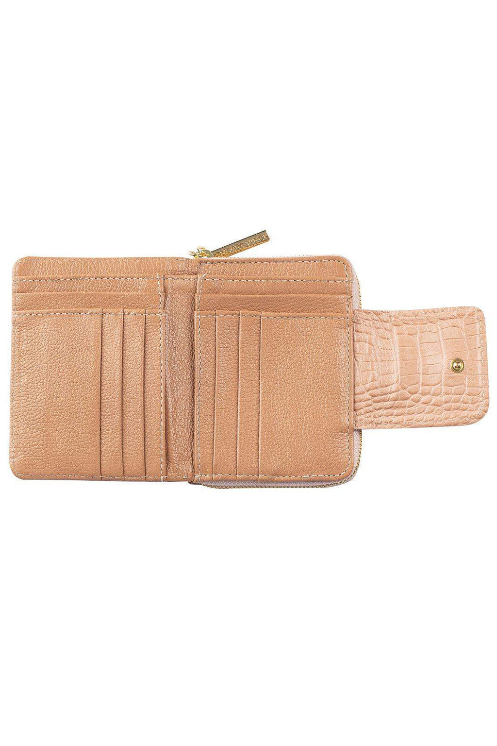 Carteira feminina de couro croco Lolla 10x13cm - Enluaze