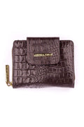 Carteira feminina de couro croco Lolla 10x13cm - Enluaze