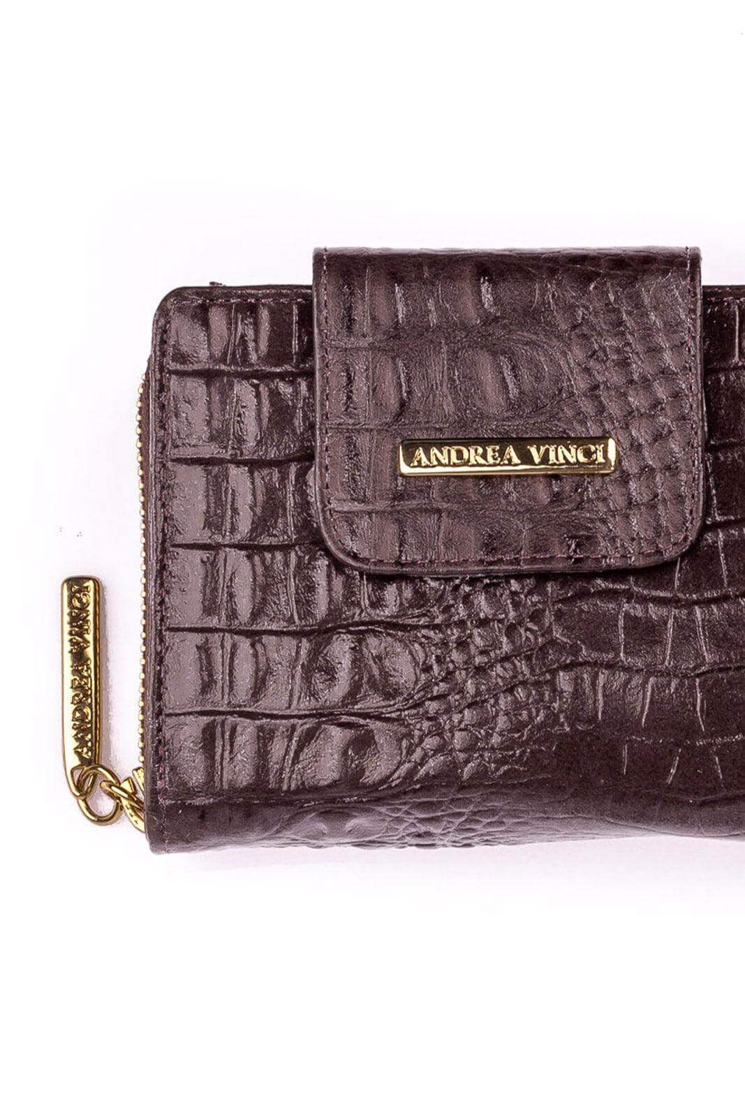 Carteira feminina de couro croco Lolla 10x13cm - Enluaze