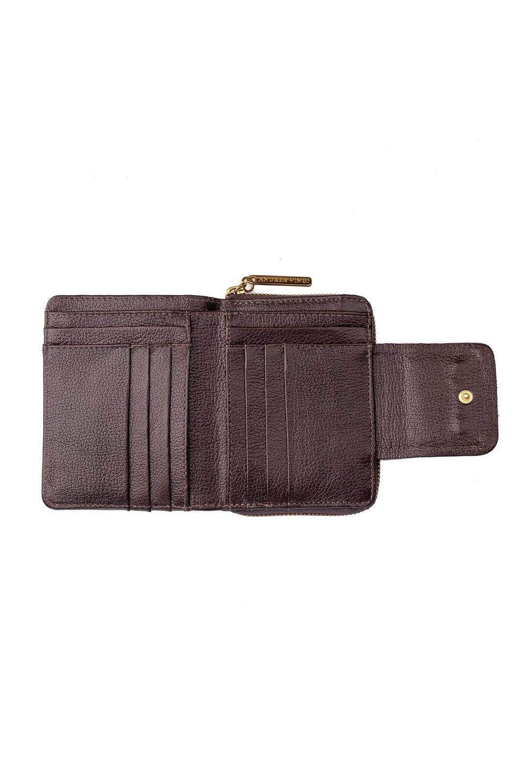 Carteira feminina de couro liso Lolla 10x13cm - Enluaze