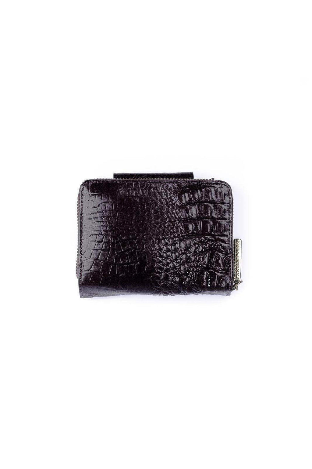 Carteira feminina de couro croco Lolla 10x13cm - Enluaze