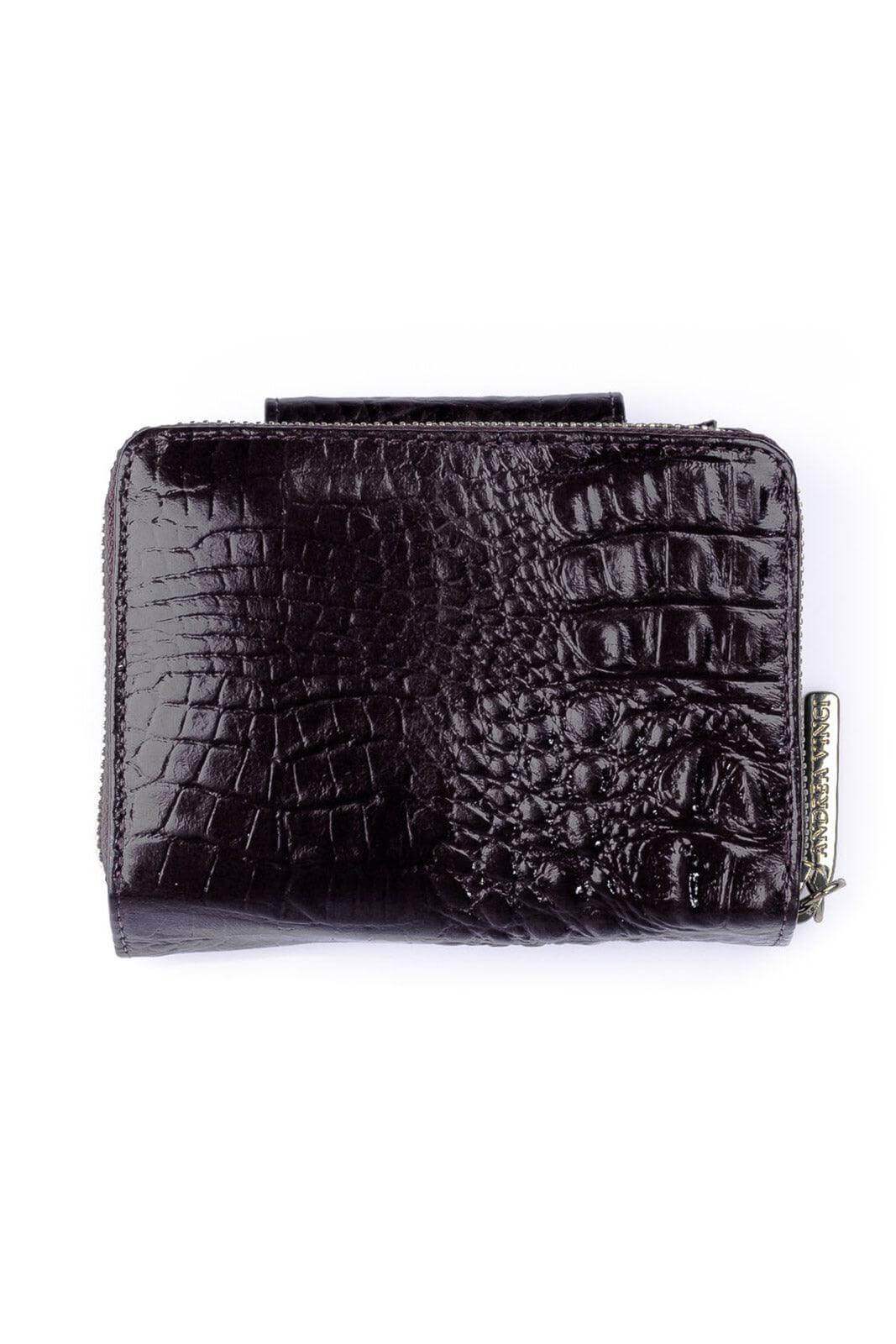 Carteira feminina de couro croco Lolla 10x13cm - Enluaze