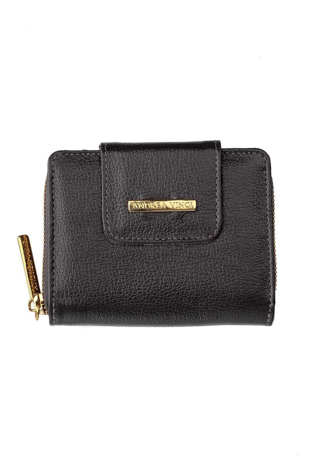 Carteira feminina de couro liso Lolla 10x13cm - Enluaze