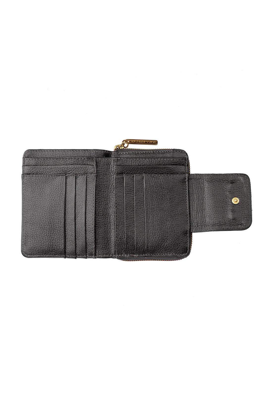 Carteira feminina de couro liso Lolla 10x13cm - Enluaze