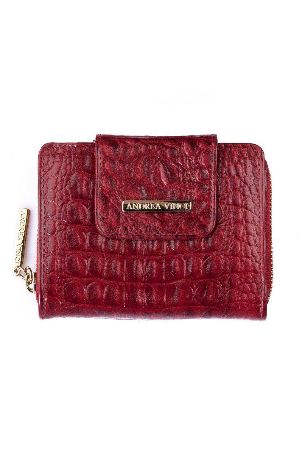 Carteira feminina de couro croco Lolla 10x13cm - Enluaze