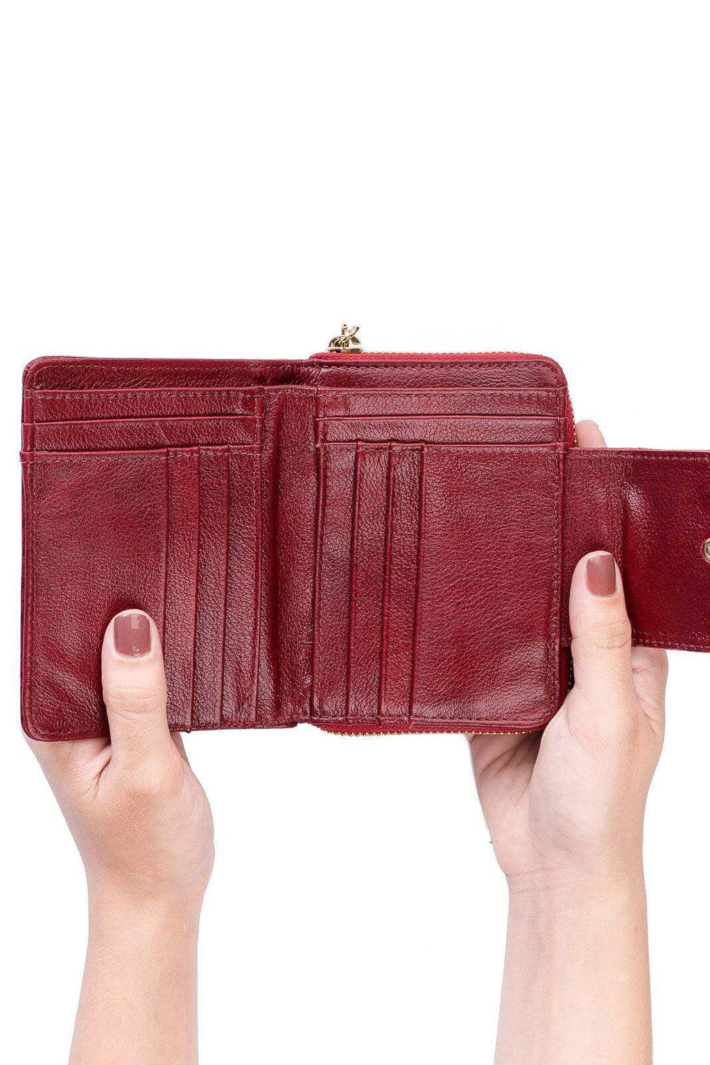 Carteira feminina de couro croco Lolla 10x13cm - Enluaze