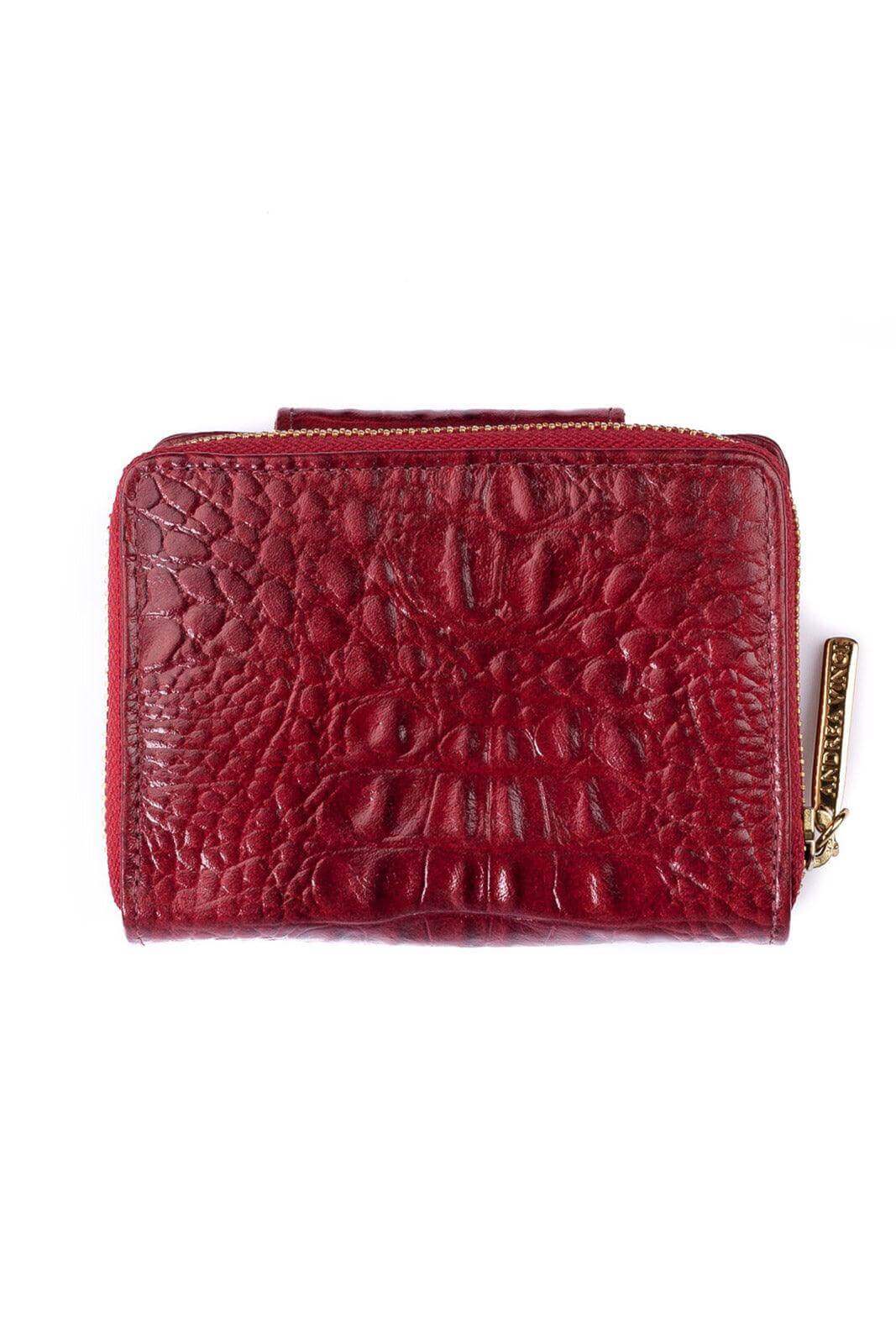 Carteira feminina de couro croco Lolla 10x13cm - Enluaze