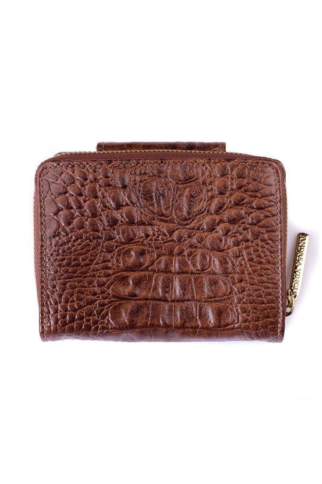 Carteira feminina de couro croco Lolla 10x13cm - Enluaze