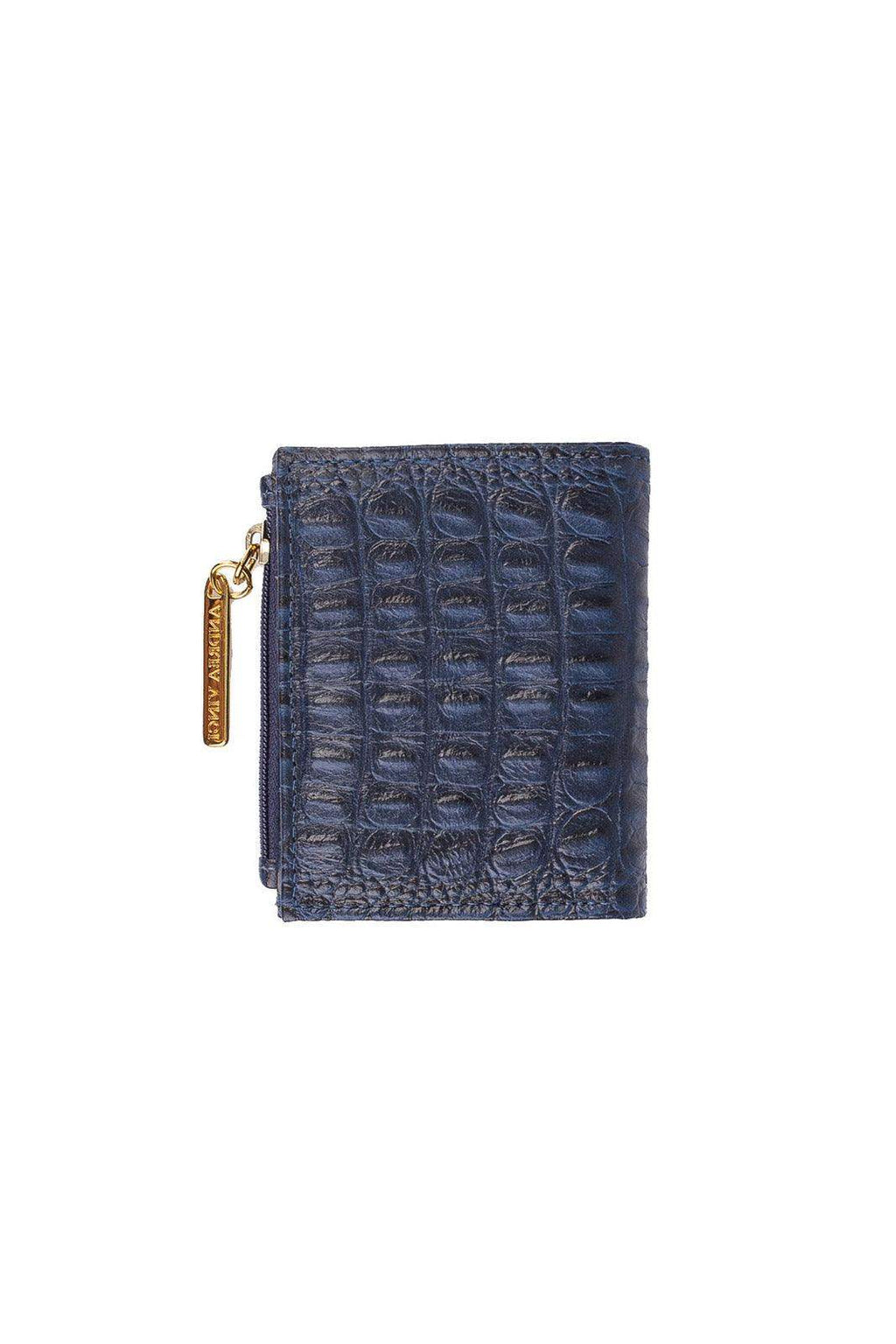 Carteira feminina de couro croco Lilian 11x9,5cm - Enluaze