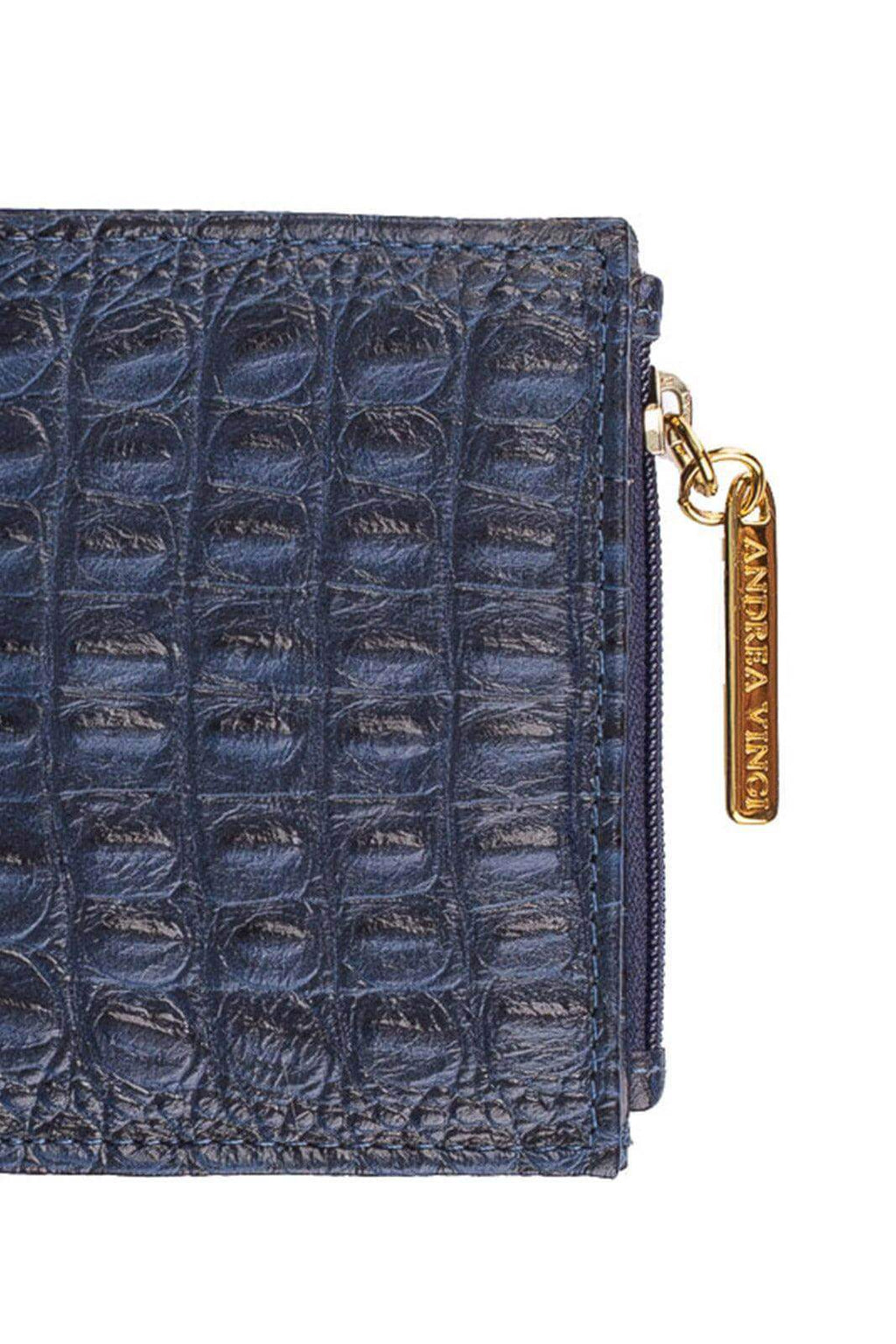 Carteira feminina de couro croco Lilian 11x9,5cm - Enluaze