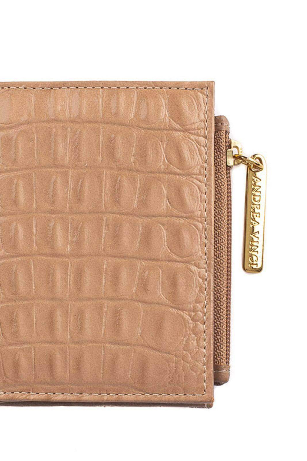 Carteira feminina de couro croco Lilian 11x9,5cm - Enluaze