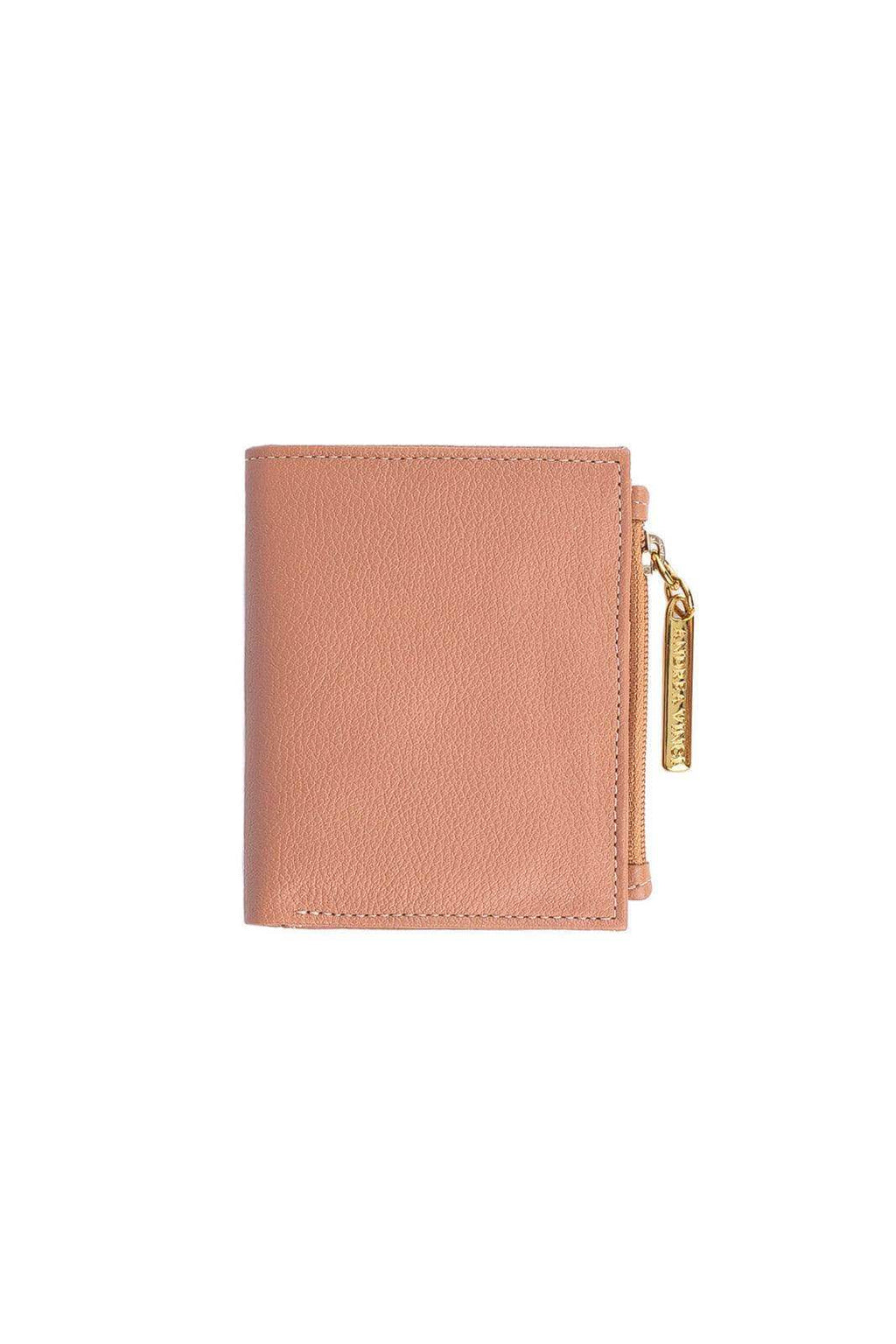 Carteira feminina de couro liso Lilian 11x9,5cm - Enluaze