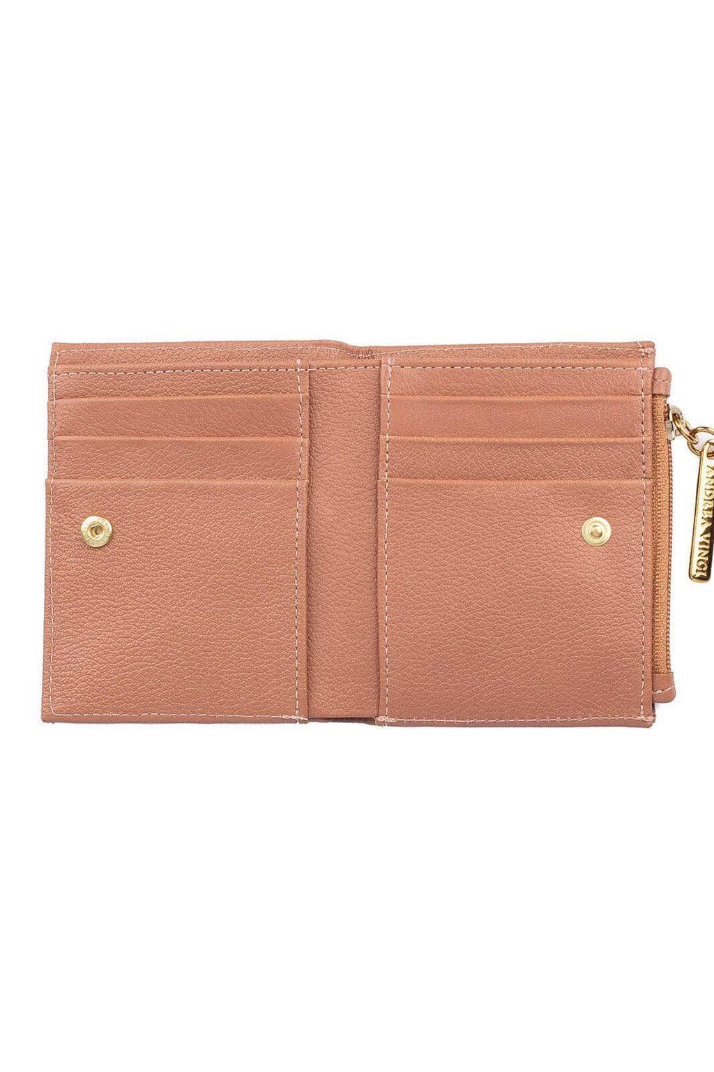 Carteira feminina de couro liso Lilian 11x9,5cm - Enluaze