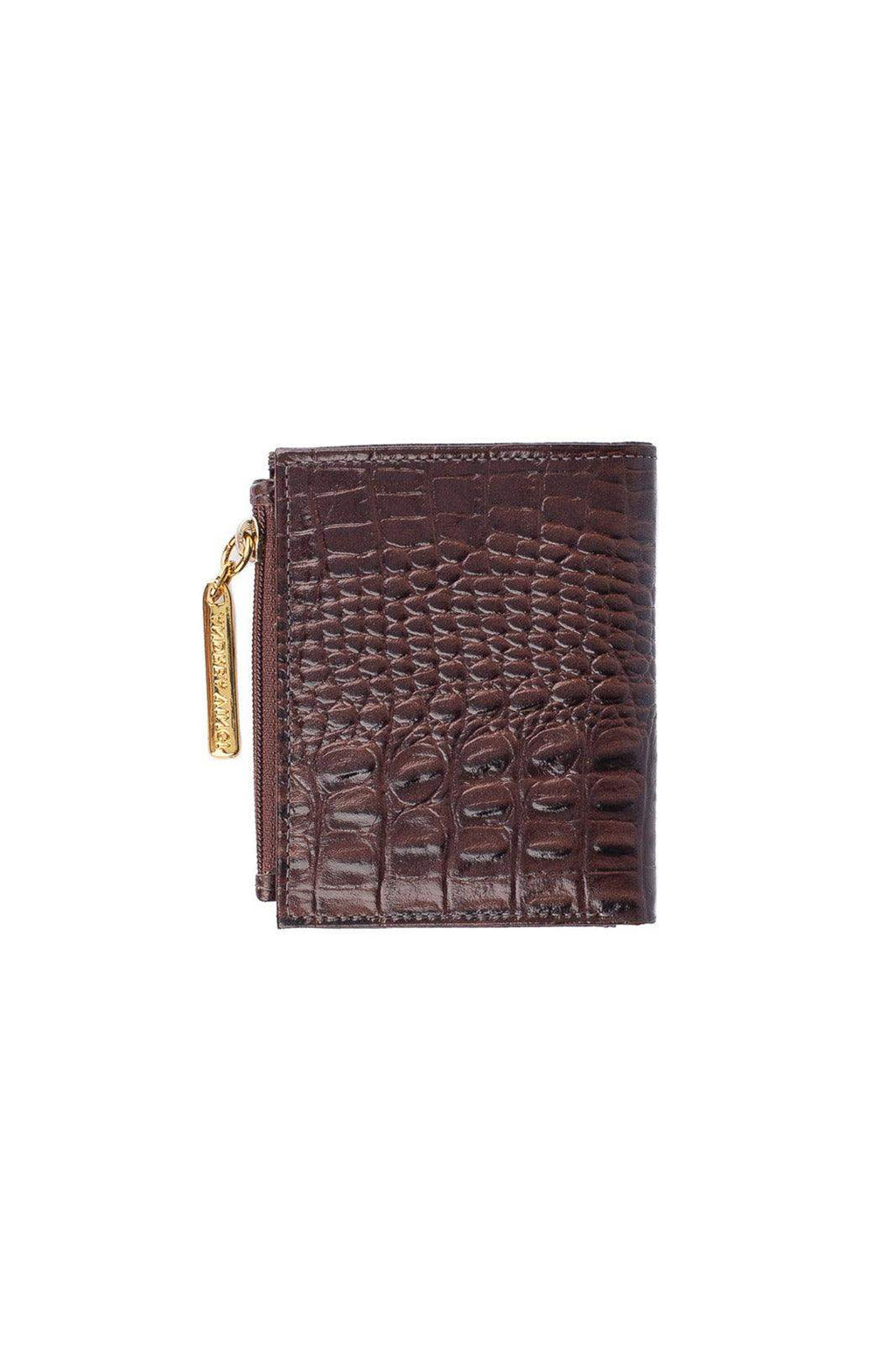 Carteira feminina de couro croco Lilian 11x9,5cm - Enluaze