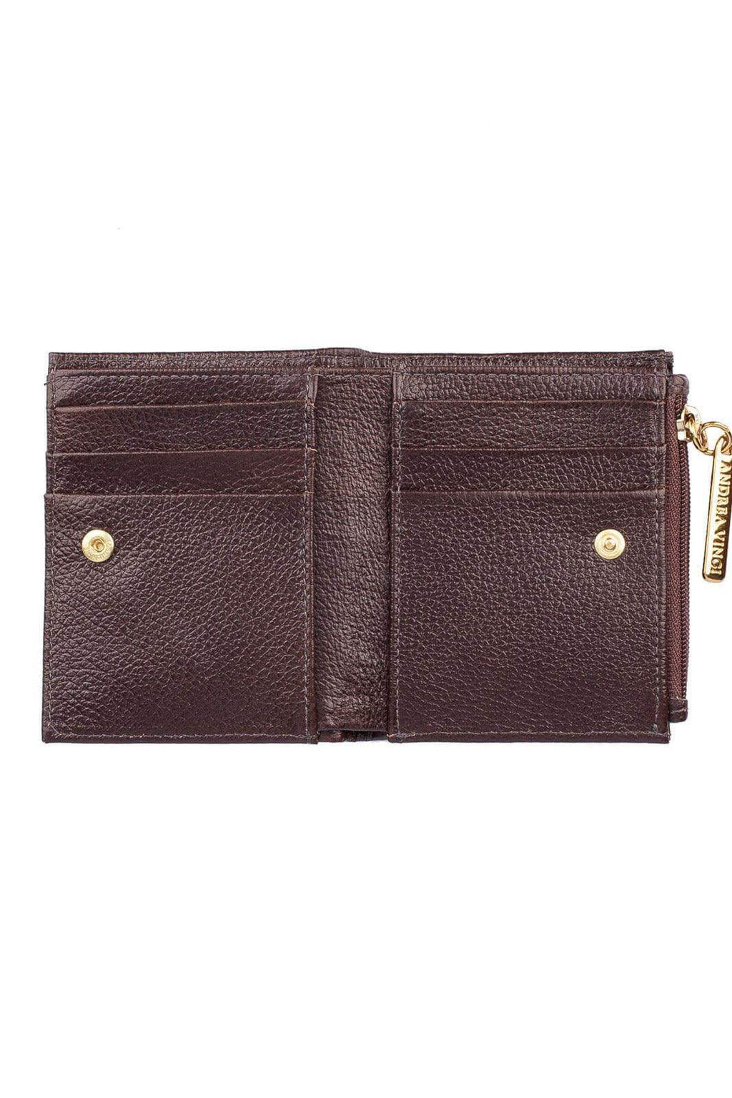 Carteira feminina de couro liso Lilian 11x9,5cm - Enluaze