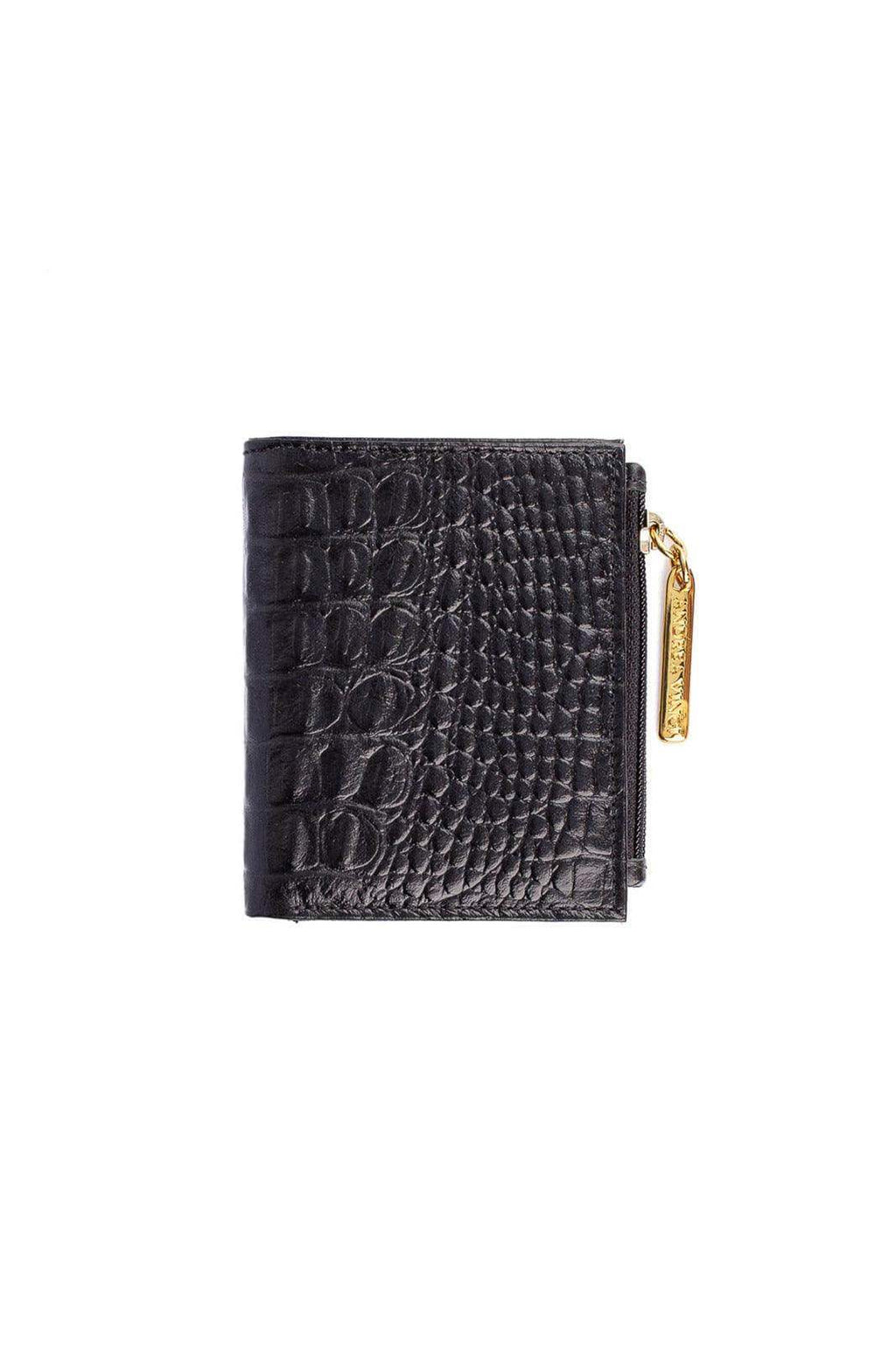 Carteira feminina de couro croco Lilian 11x9,5cm - Enluaze