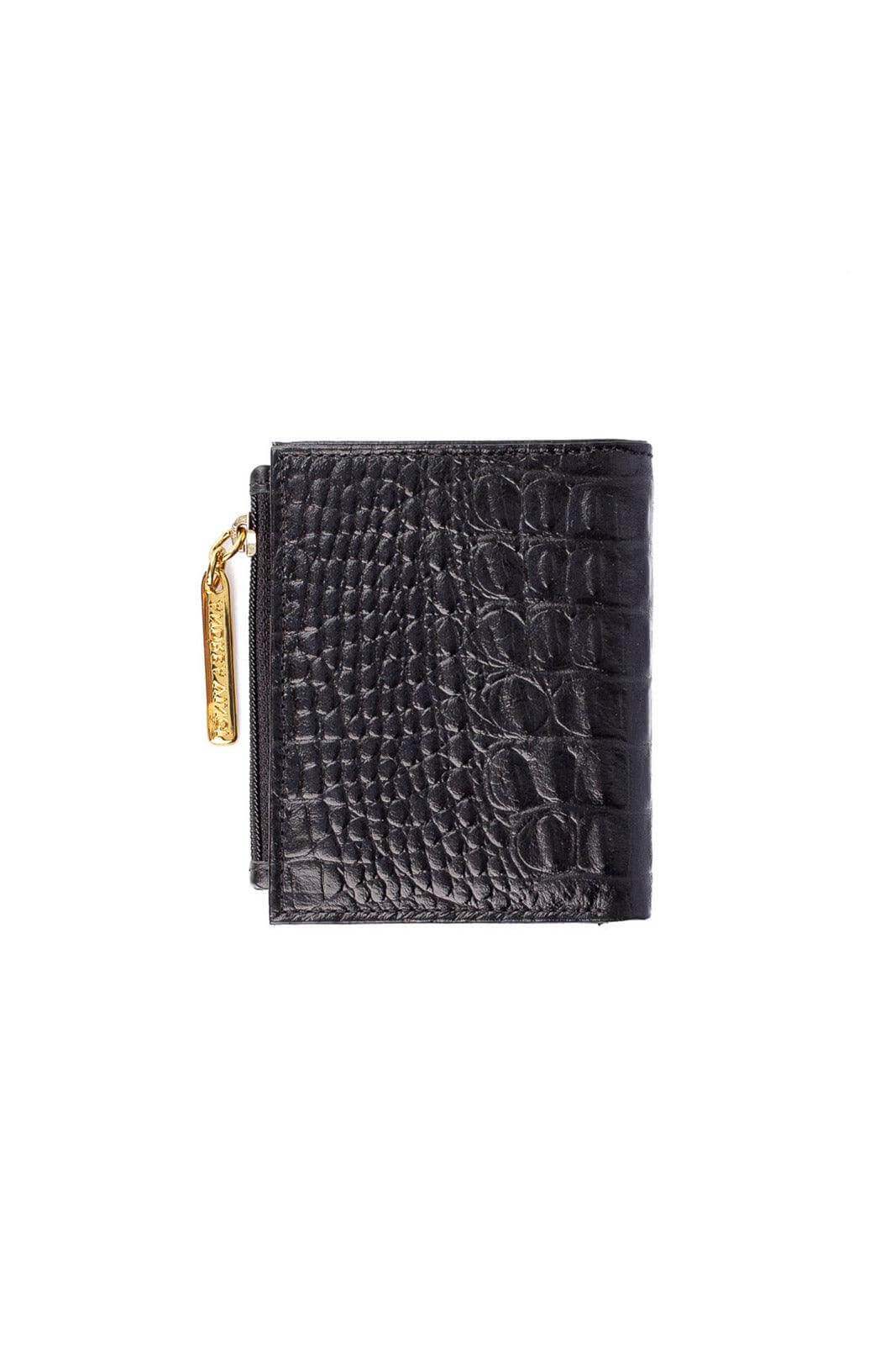 Carteira feminina de couro croco Lilian 11x9,5cm - Enluaze