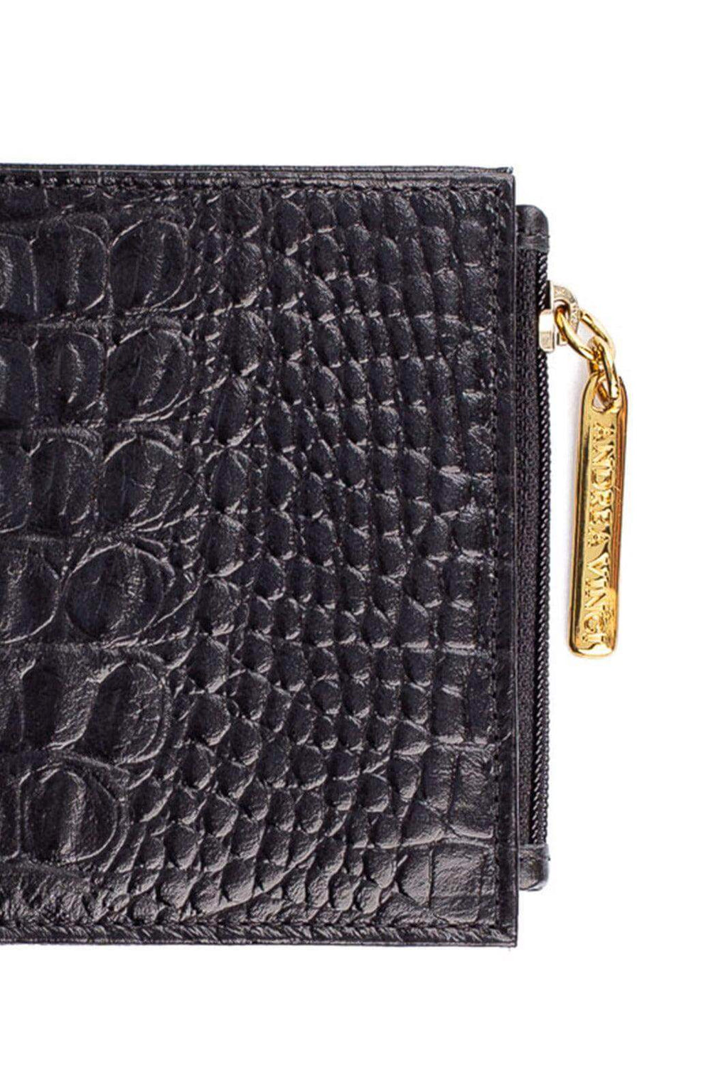 Carteira feminina de couro croco Lilian 11x9,5cm - Enluaze