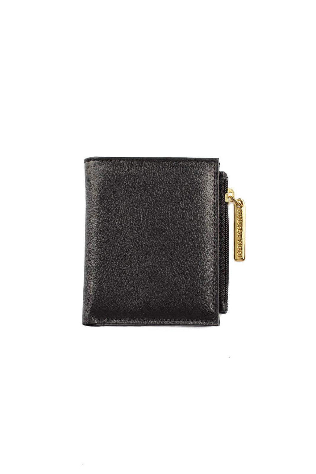 Carteira feminina de couro liso Lilian 11x9,5cm - Enluaze