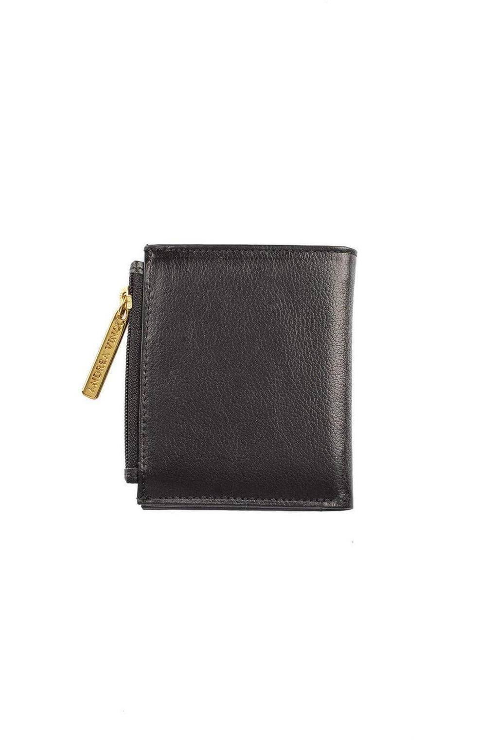 Carteira feminina de couro liso Lilian 11x9,5cm - Enluaze