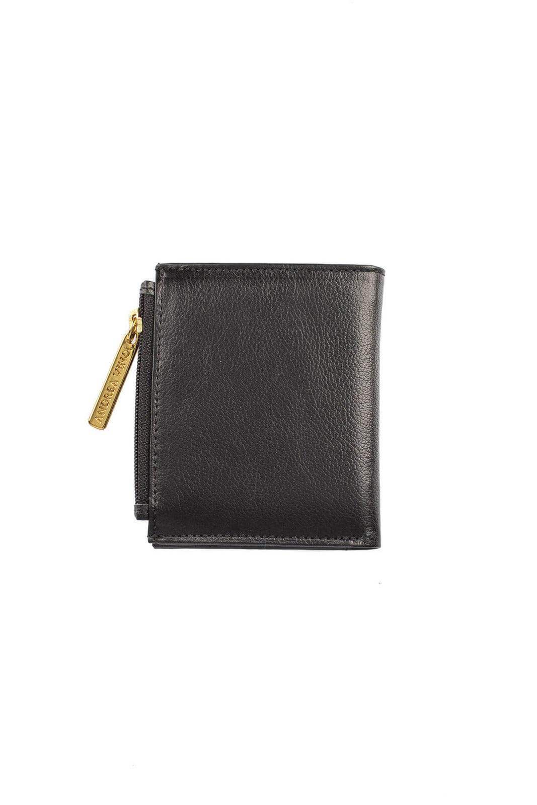 Carteira feminina de couro liso Lilian 11x9,5cm - Enluaze