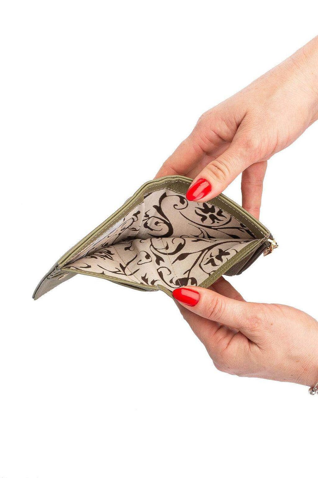 Carteira feminina de couro liso Lilian 11x9,5cm - Enluaze