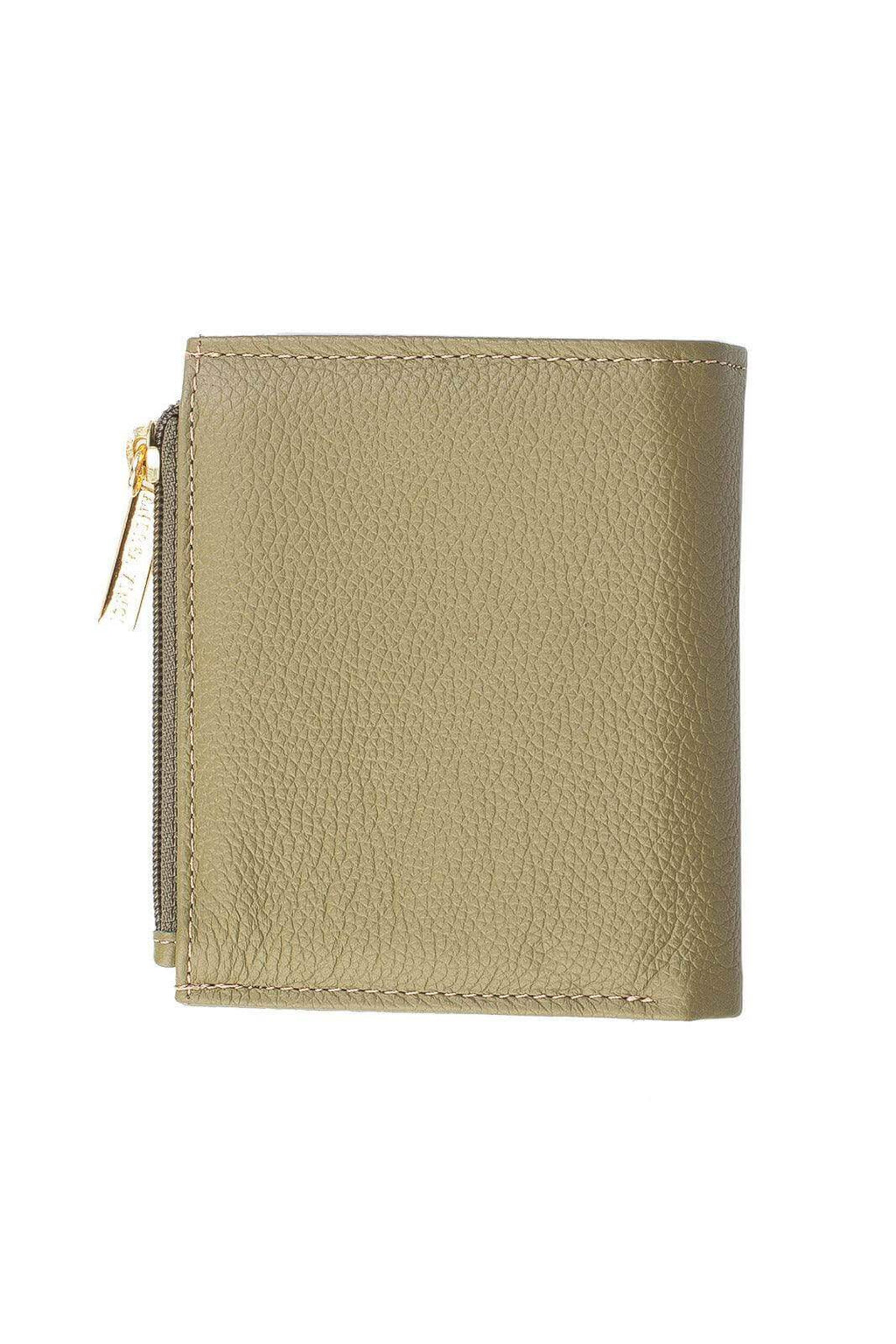 Carteira feminina de couro liso Lilian 11x9,5cm - Enluaze