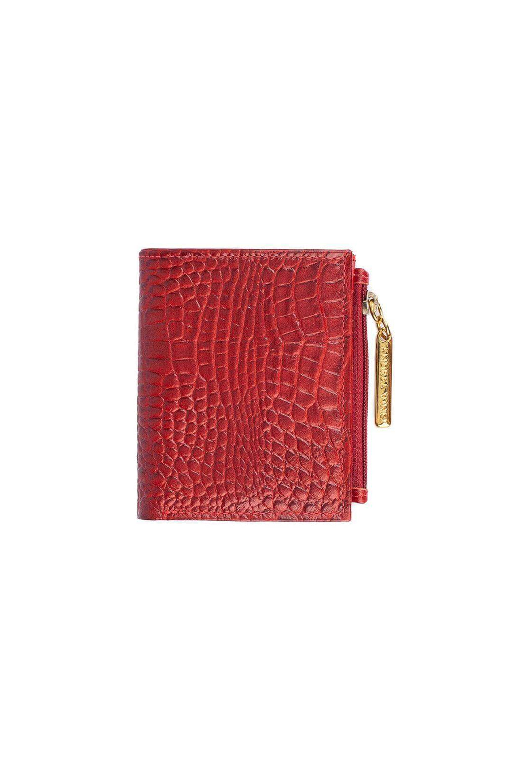 Carteira feminina de couro croco Lilian 11x9,5cm - Enluaze