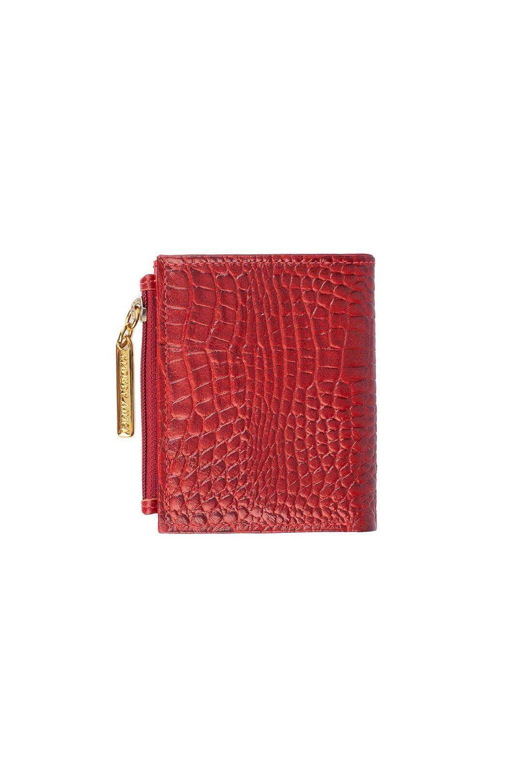 Carteira feminina de couro croco Lilian 11x9,5cm - Enluaze